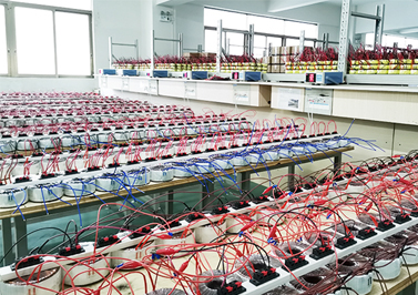 圣元環(huán)形隔離變壓器24小時(shí)老化檢測臺一角